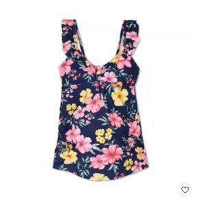 Isabel Maternity - Maternity Floral Print Peephole Tankini Top